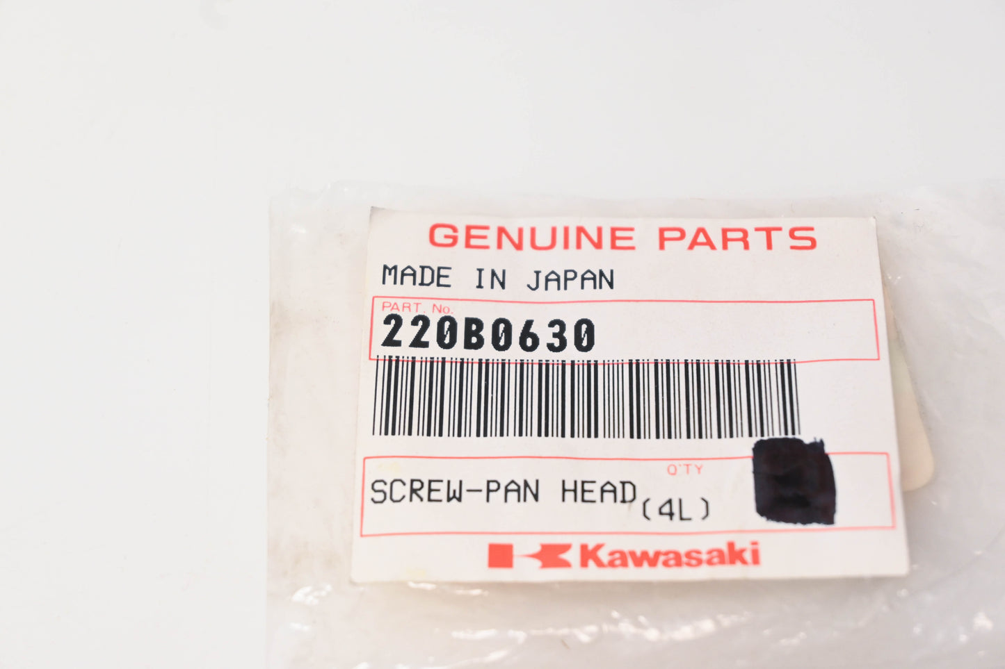 New OEM Kawasaki 220B0630 Pan Head Screw NOS