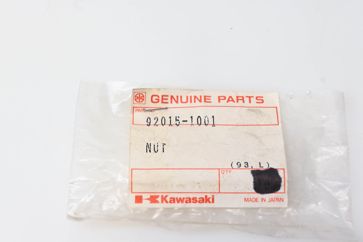 New OEM Kawasaki 92015-1001 12mm Nut NOS