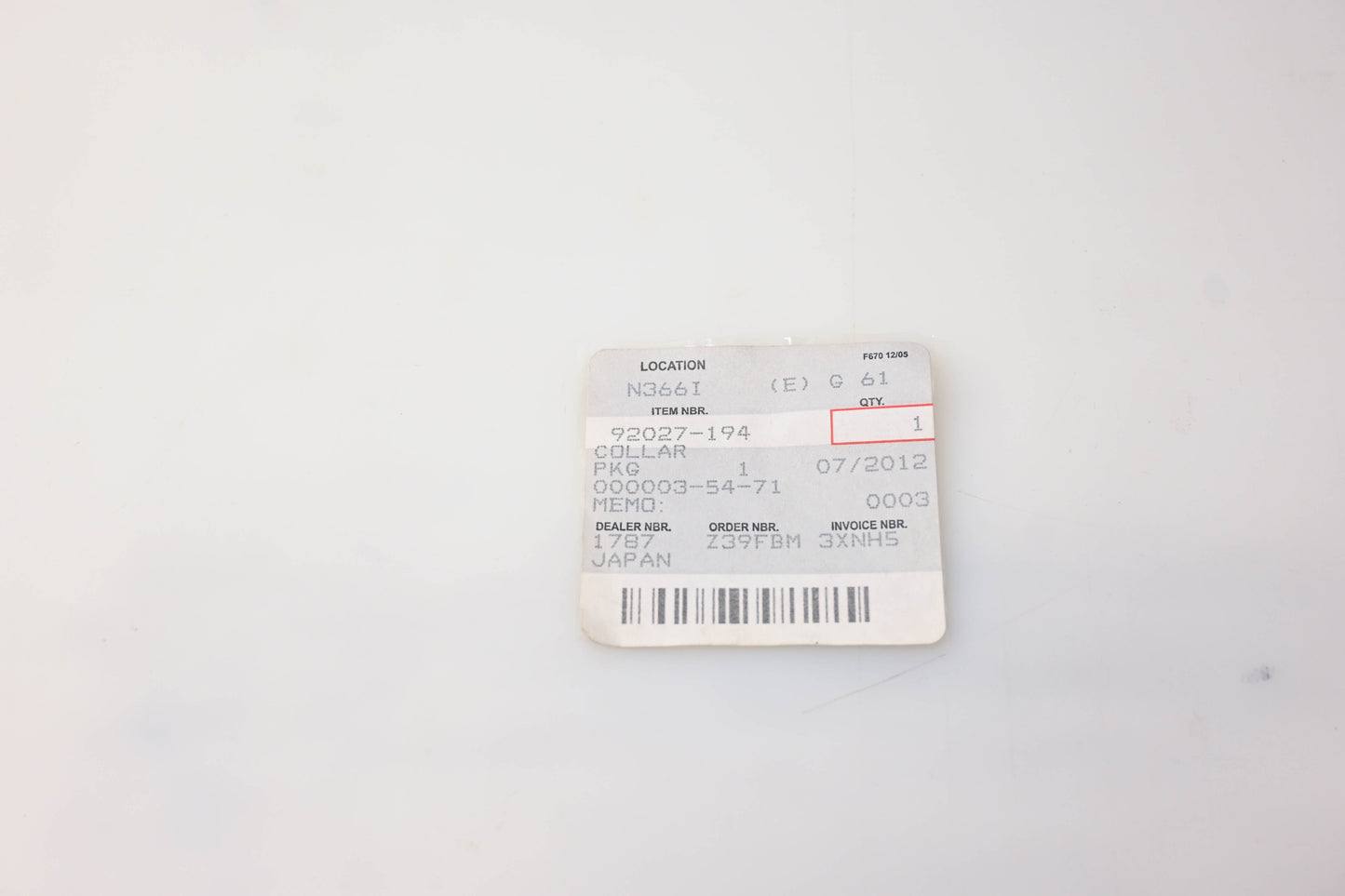 New OEM Kawasaki 92027-194 Collar NOS