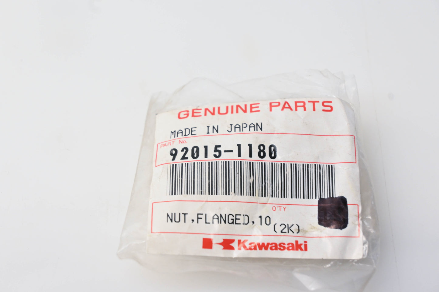 New OEM Kawasaki 92015-1180 10mm Flanged Nut NOS