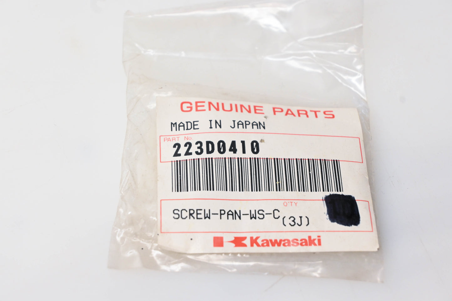 New OEM Kawasaki 223D0410 Screw With Washer NOS