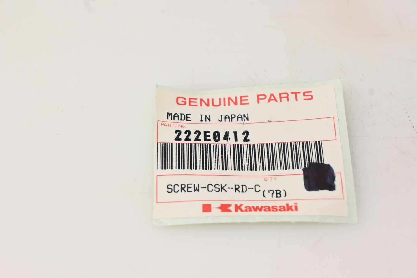 New OEM Kawasaki 222E0412 Countersunk Screw NOS