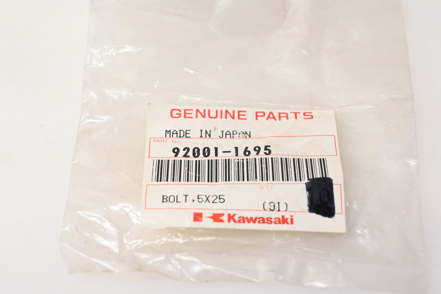 New OEM Kawasaki 92001-1695 Front Hub Bolt 5x25 NOS