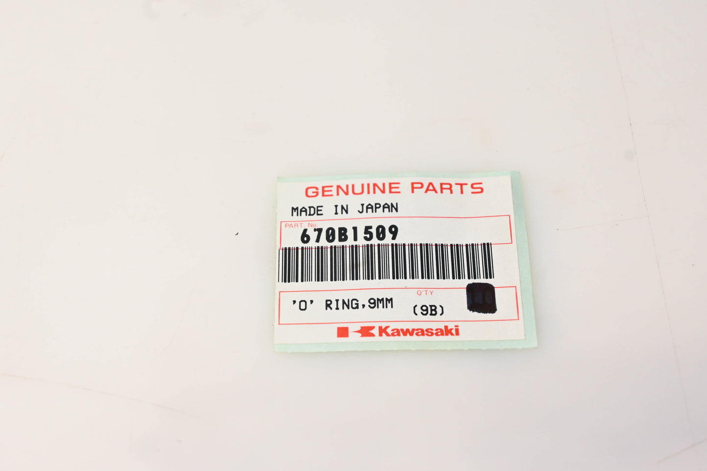 New OEM Kawasaki 670B1509 9mm O-Ring NOS