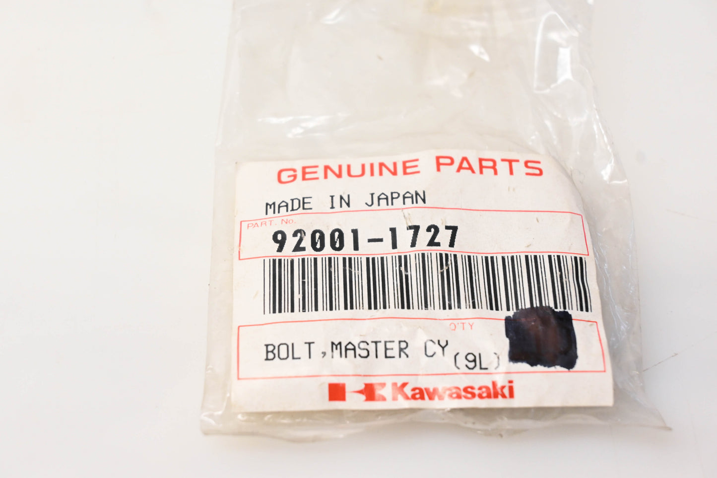 New OEM Kawasaki 92001-1727 Master Cylinder Bolt NOS