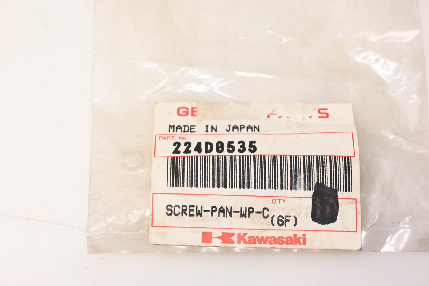 New OEM Kawasaki 224D0535 Screw With Washer NOS