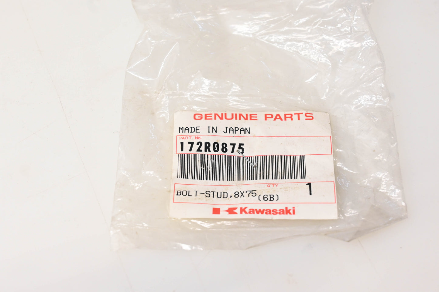 New OEM Kawasaki 172R0875 Stud 8x75 NOS