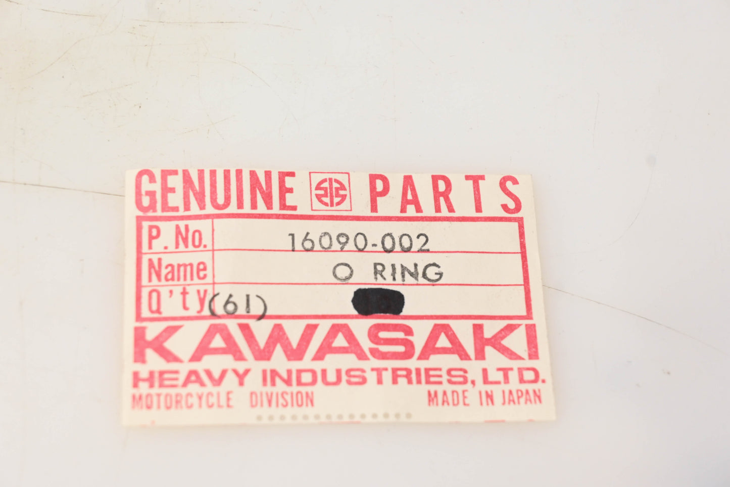 New OEM Kawasaki 16090-002 O-Ring NOS