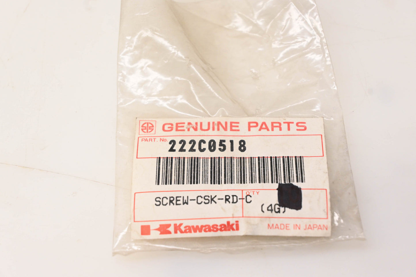 New OEM Kawasaki 222C0518 Countersunk Screw NOS