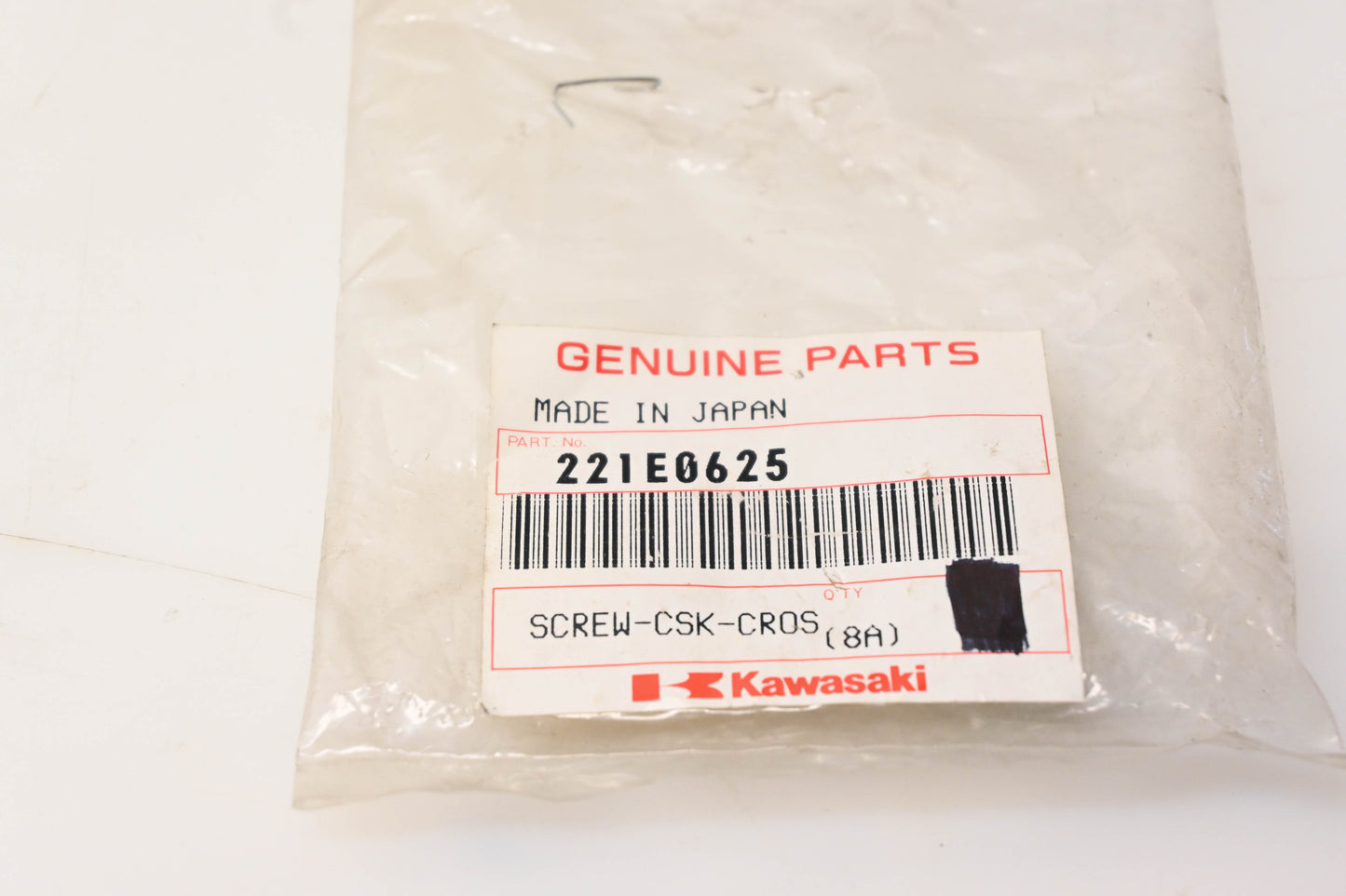 New OEM Kawasaki 221E0625 Countersunk Screw NOS