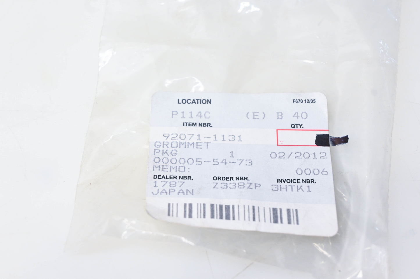 New OEM Kawasaki 92071-1131 Grommet NOS
