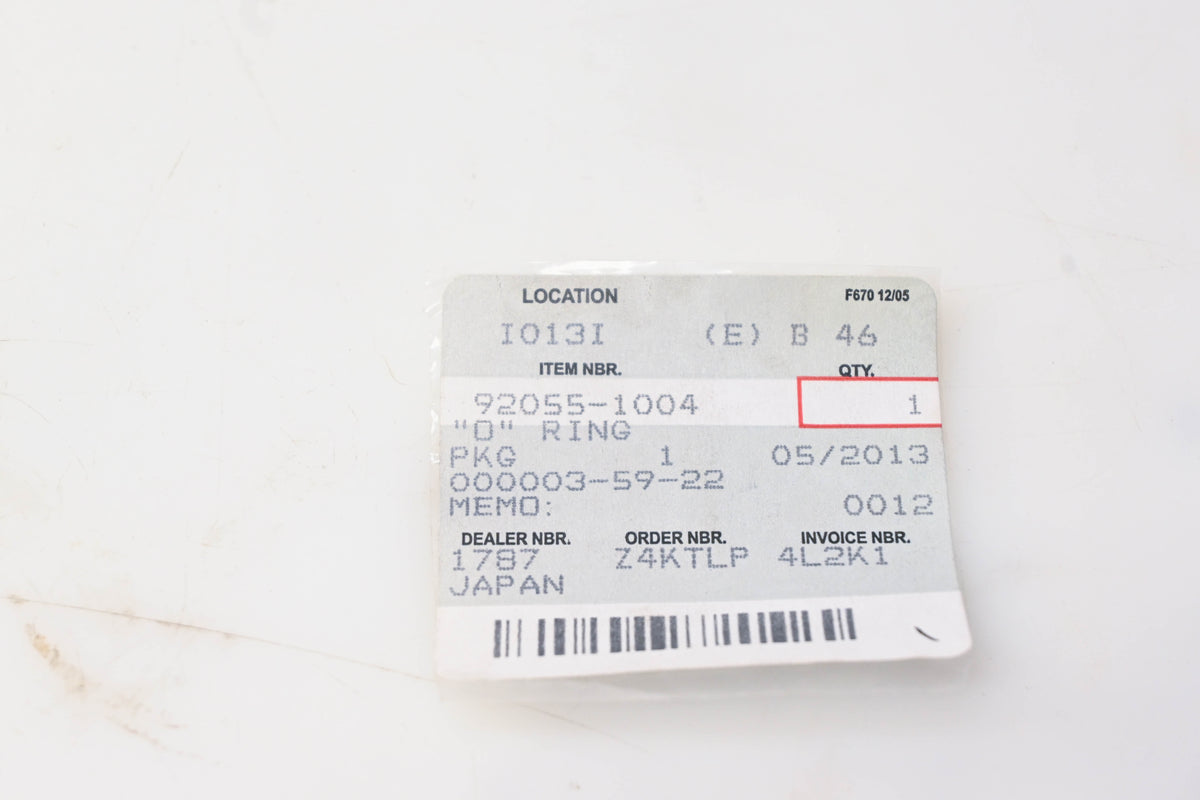 New OEM Kawasaki 92055-1004 O-Ring NOS