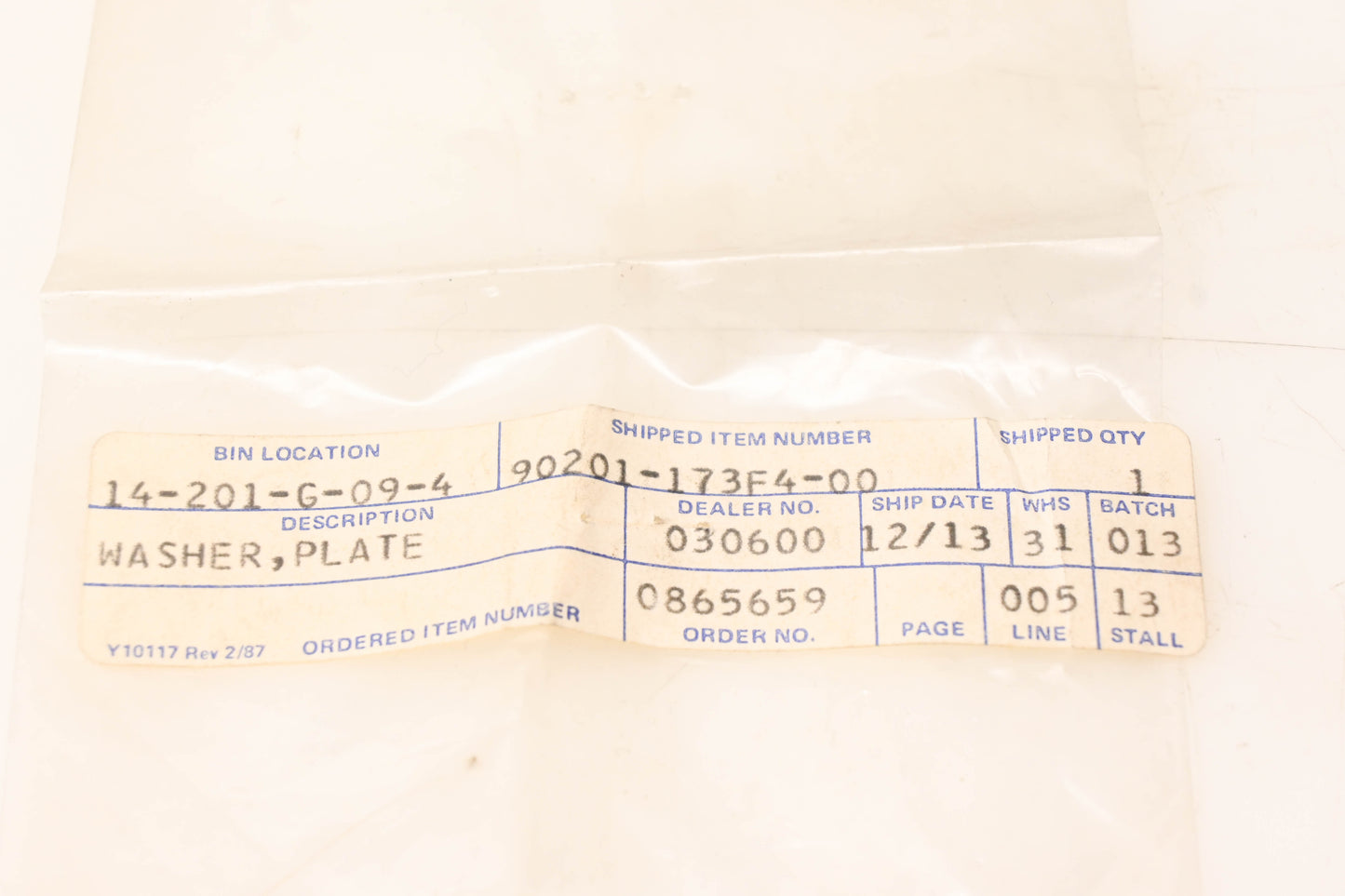 Yamaha 90201-173F4-00 Washer NOS