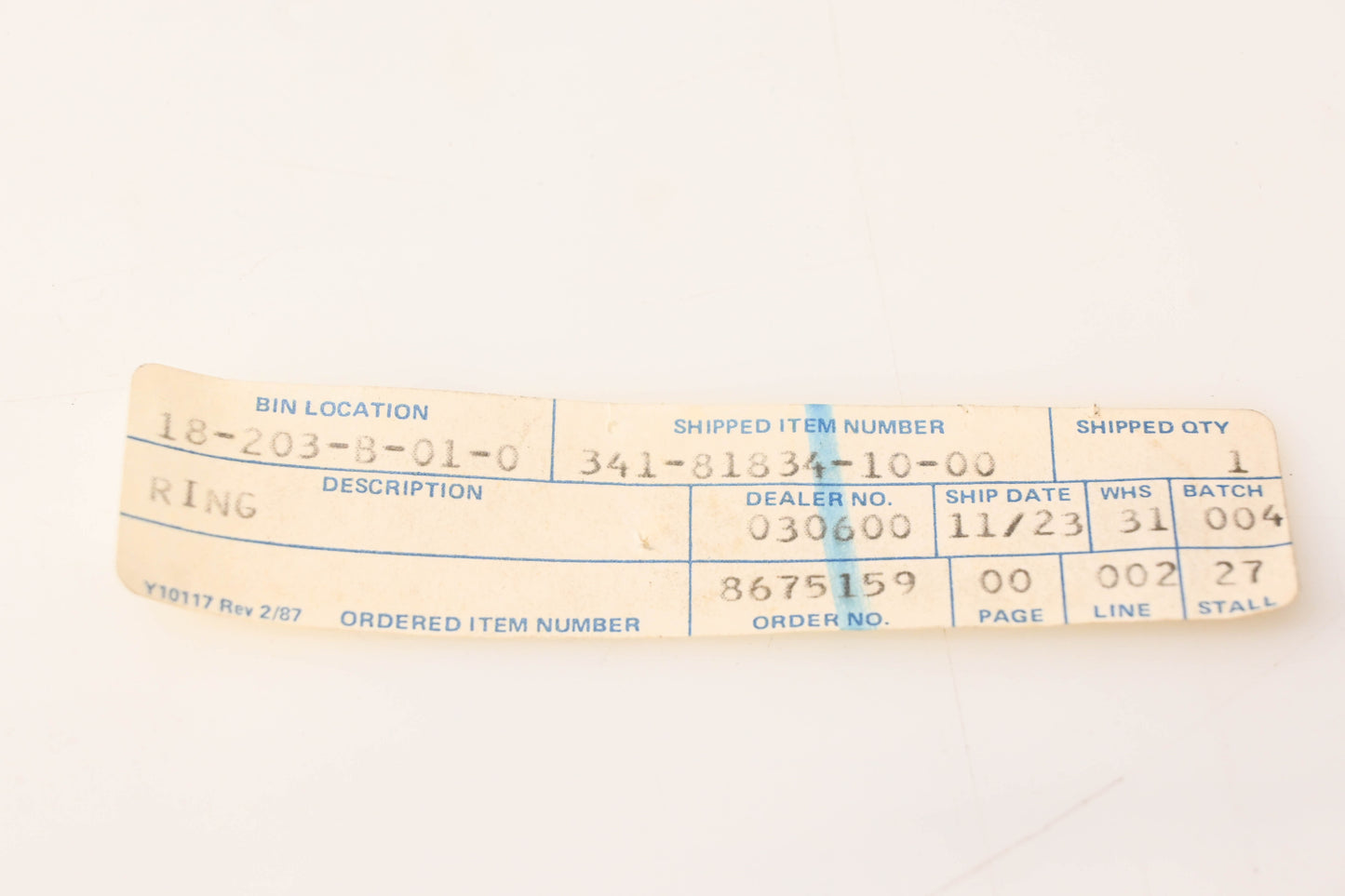 New OEM Yamaha 341-81834-10-00 O-Ring NOS