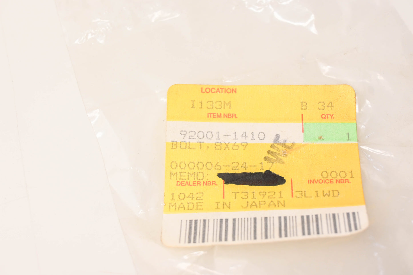 New OEM Kawasaki 92001-1410 Flanged Bolt NOS