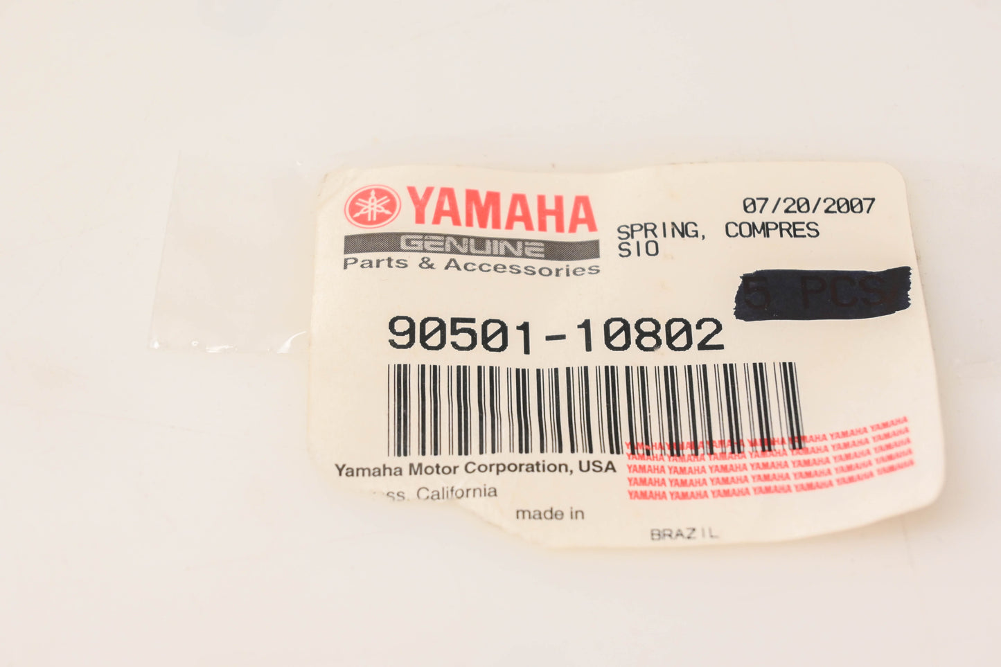 New OEM Yamaha 90501-10802-00 Compression Spring NOS
