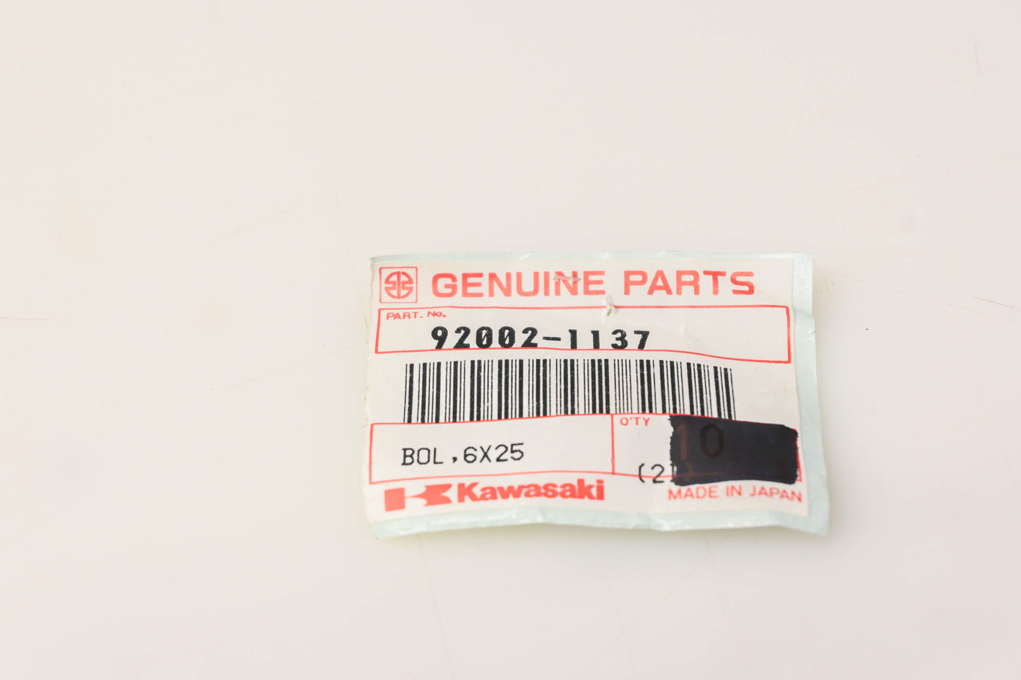New OEM Kawasaki 92002-1137 Bolt With Washer NOS