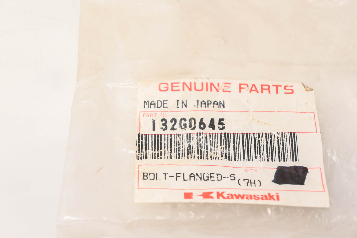 New OEM Kawasaki 132G0645 Flanged Bolt NOS