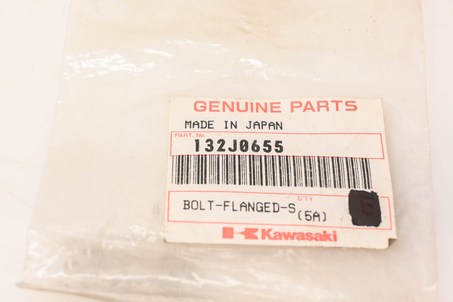 New OEM Kawasaki 132J0655 Flanged Bolt NOS