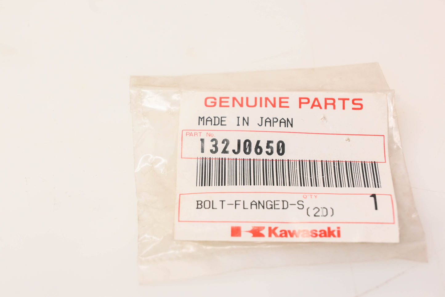 New OEM Kawasaki 132J0650 Flanged Bolt NOS