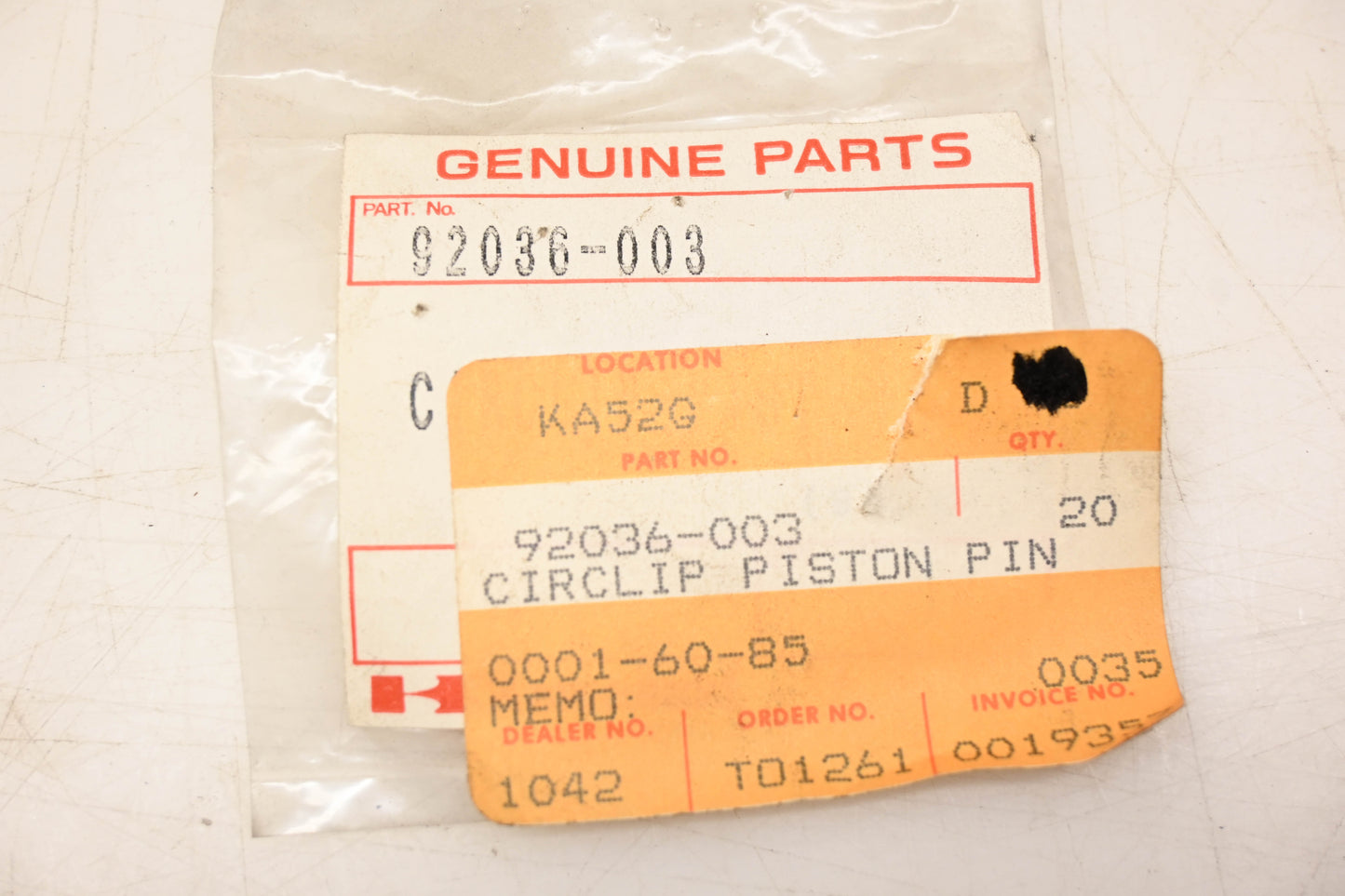 New OEM Kawasaki 92036-003 Piston Pin NOS