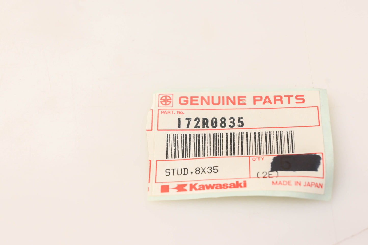 New OEM Kawasaki 172R0835 Stud Bolt NOS