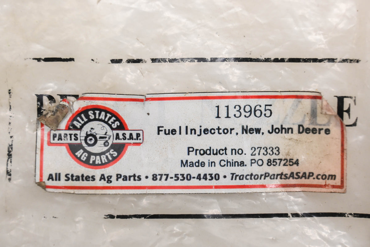Parts ASAP 113965 Fuel Injector Assembly NOS