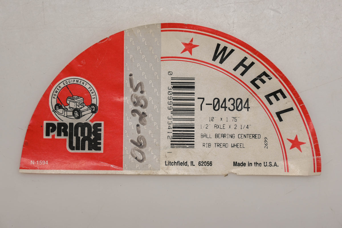 Prime Line 7-04304, 06-285 White 10" x 1.75" Wheel