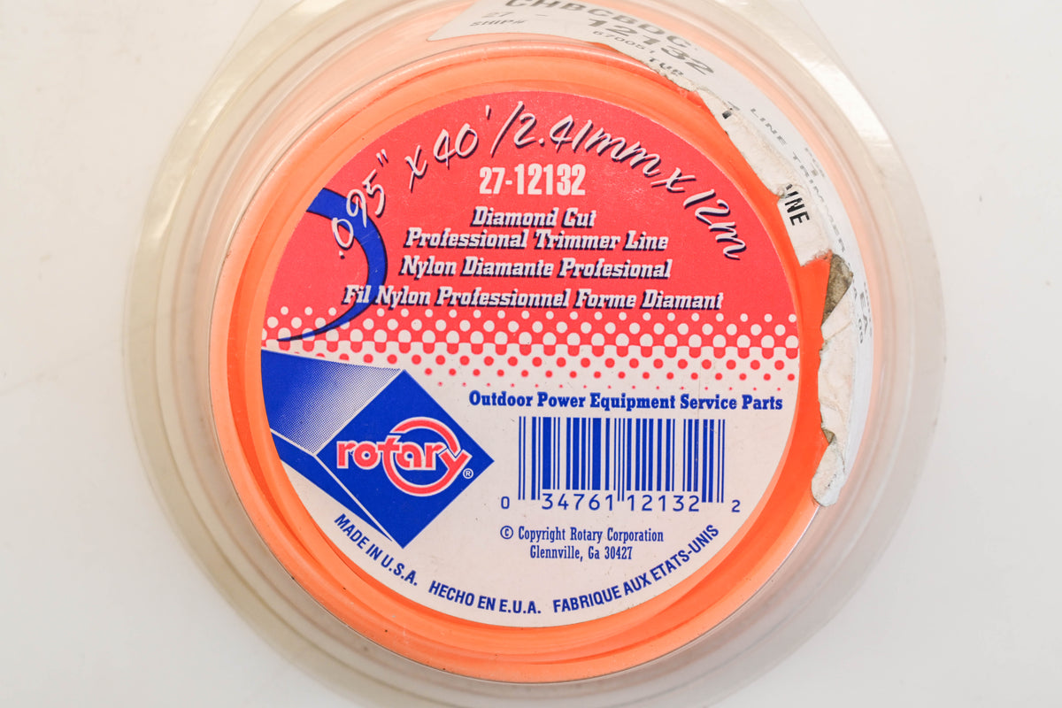 Rotary 27-12132 0.095" x 40' / 2.41mm x 12m Diamond Trimmer Line NOS