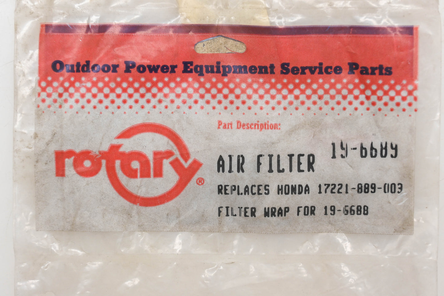 Rotary 19-6689, 17221-889-003 Pre-Filter NOS