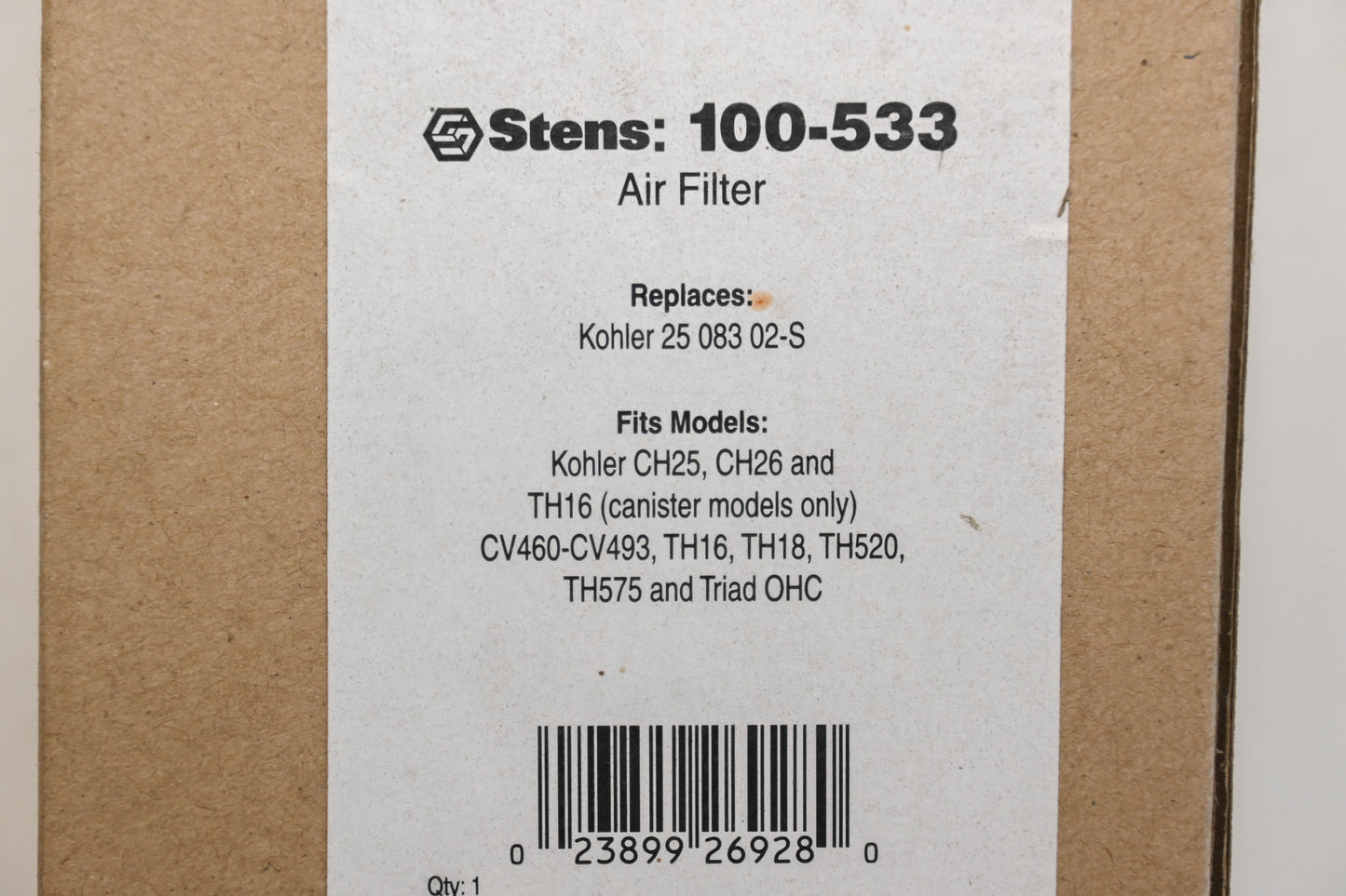 Stens 100-533, 25 083 02-S, 19-11842 Air Filter NOS