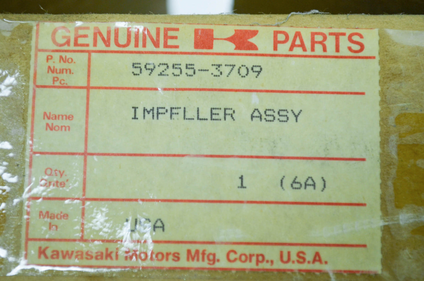 OEM Kawasaki 59255-3709 Impeller NOS