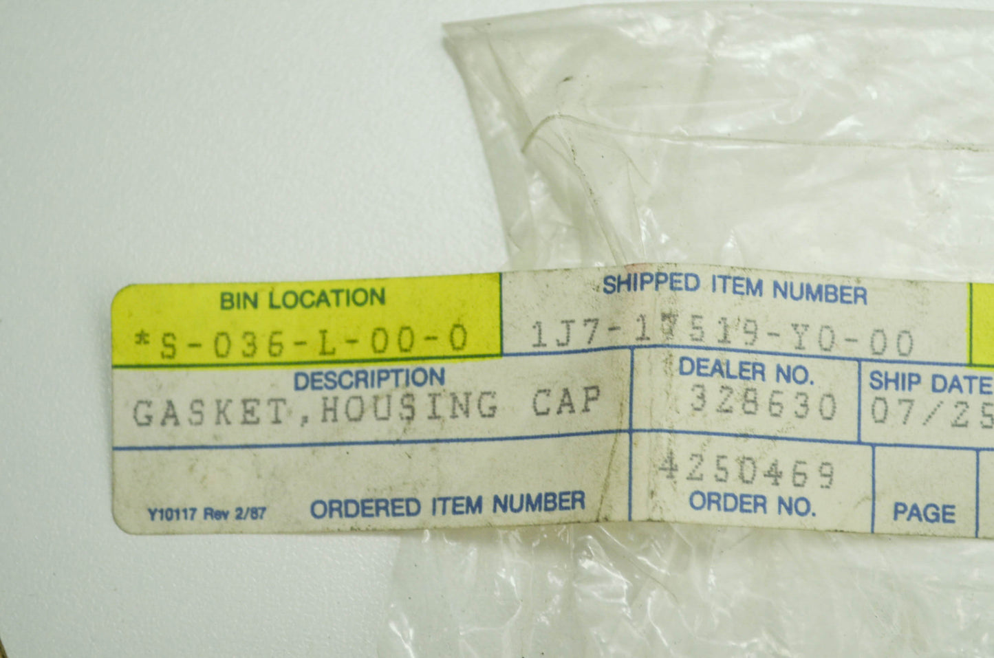 OEM Yamaha 1J7-17519-Y0-00 Housing Cap Gasket NOS