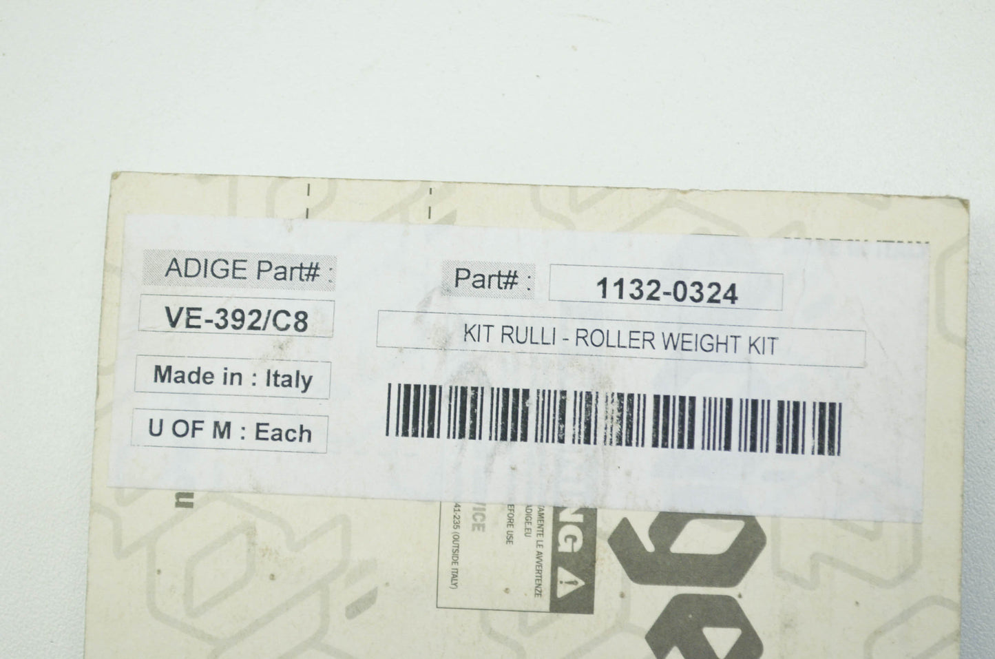 NEW Adige Roller Weight Kit NOS