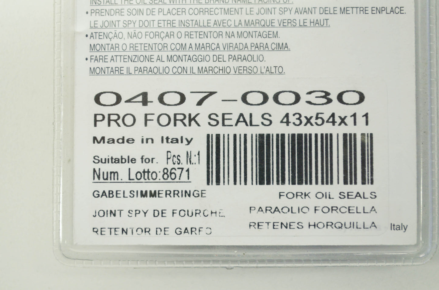 NEW Parts Unlimited Fork Seals CBR 600 900 1000 Suzuki GSX-R NOS