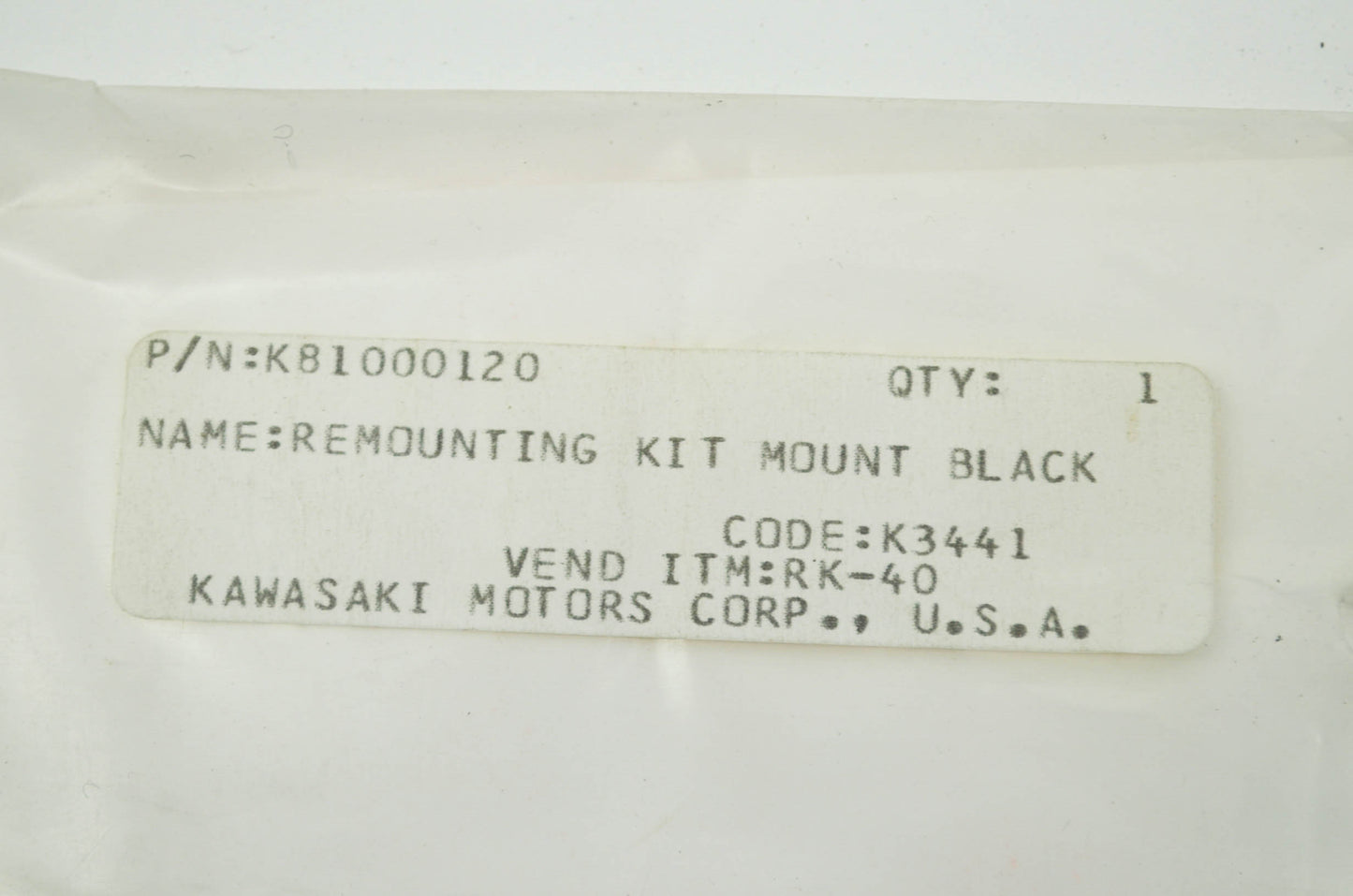 NEW Kawasaki Quick Strap Remounting Kit Black NOS