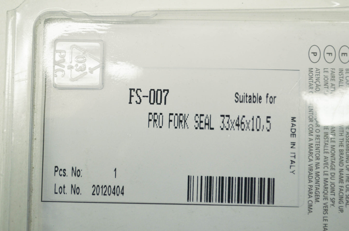 NEW Parts Unlimited Fork Seals 33X46X10.5 NOS