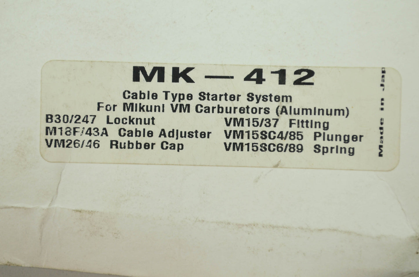 NEW Mikuni Cable Starter Repair Kit VM Carburetor NOS