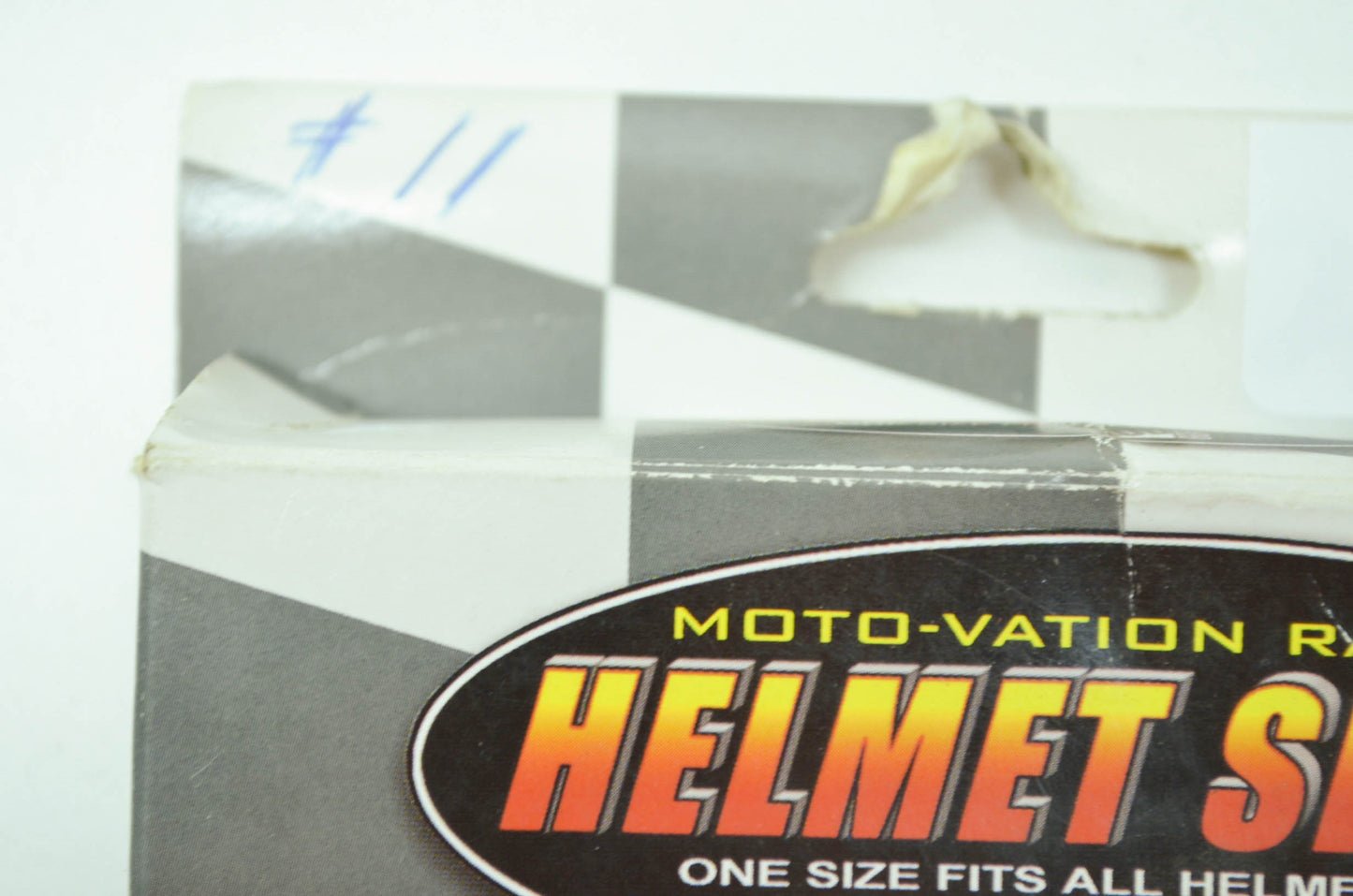 NEW Moto-Vation Helmet Skinz Orange Checkered Flag NOS