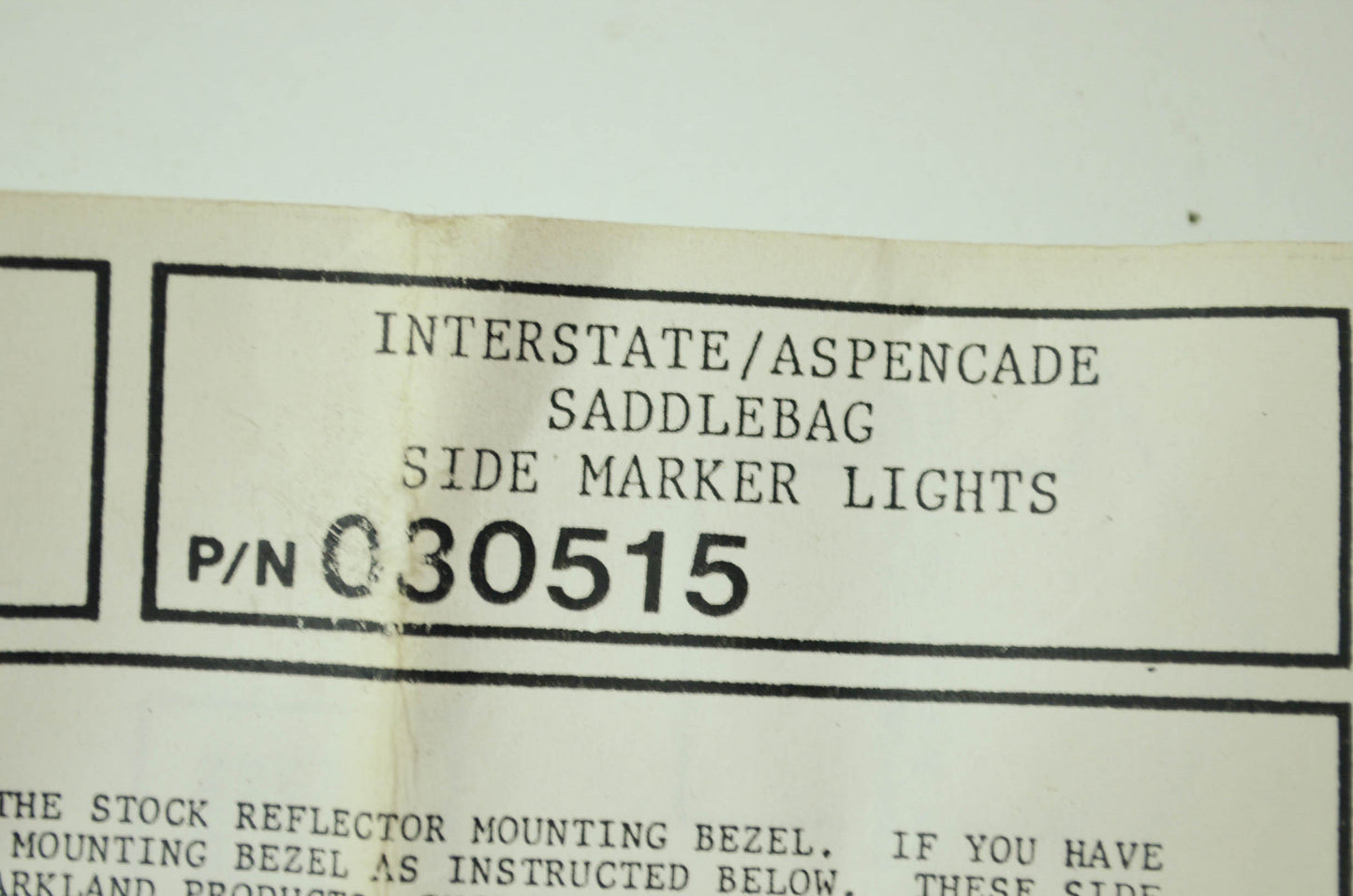 NEW Markland Saddlebag Side Marker Light Kit NOS
