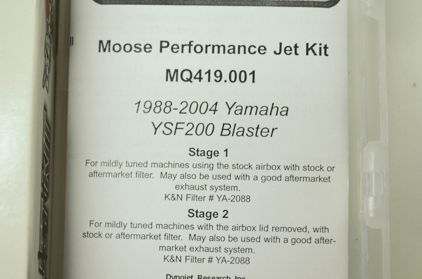 NEW Dyno Jet Jet Kit 88-04 200 Blaster YFS200 NOS