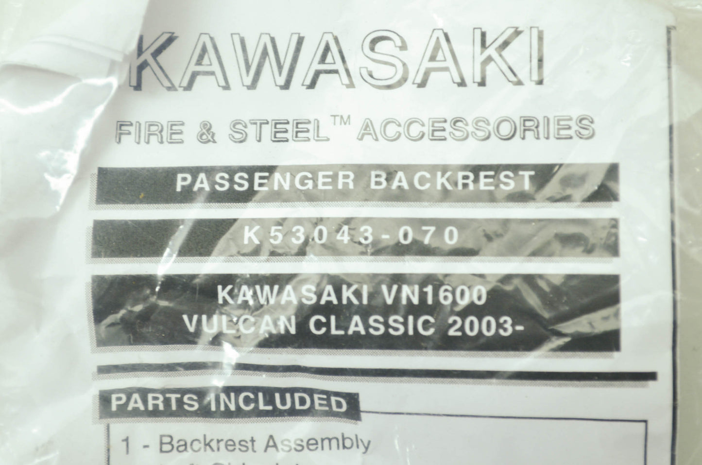 NEW OEM Kawasaki Passenger Backrest 2003 Kawasaki Vulcan Classic VN1600 NOS