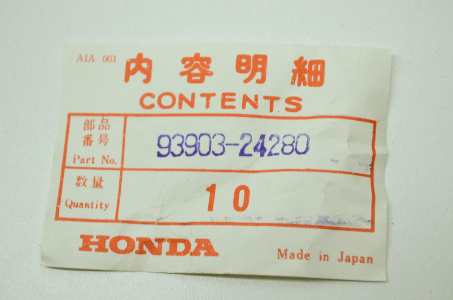 OEM Honda 93903-24280 Tap Screw (4X10) Qty 2 NOS