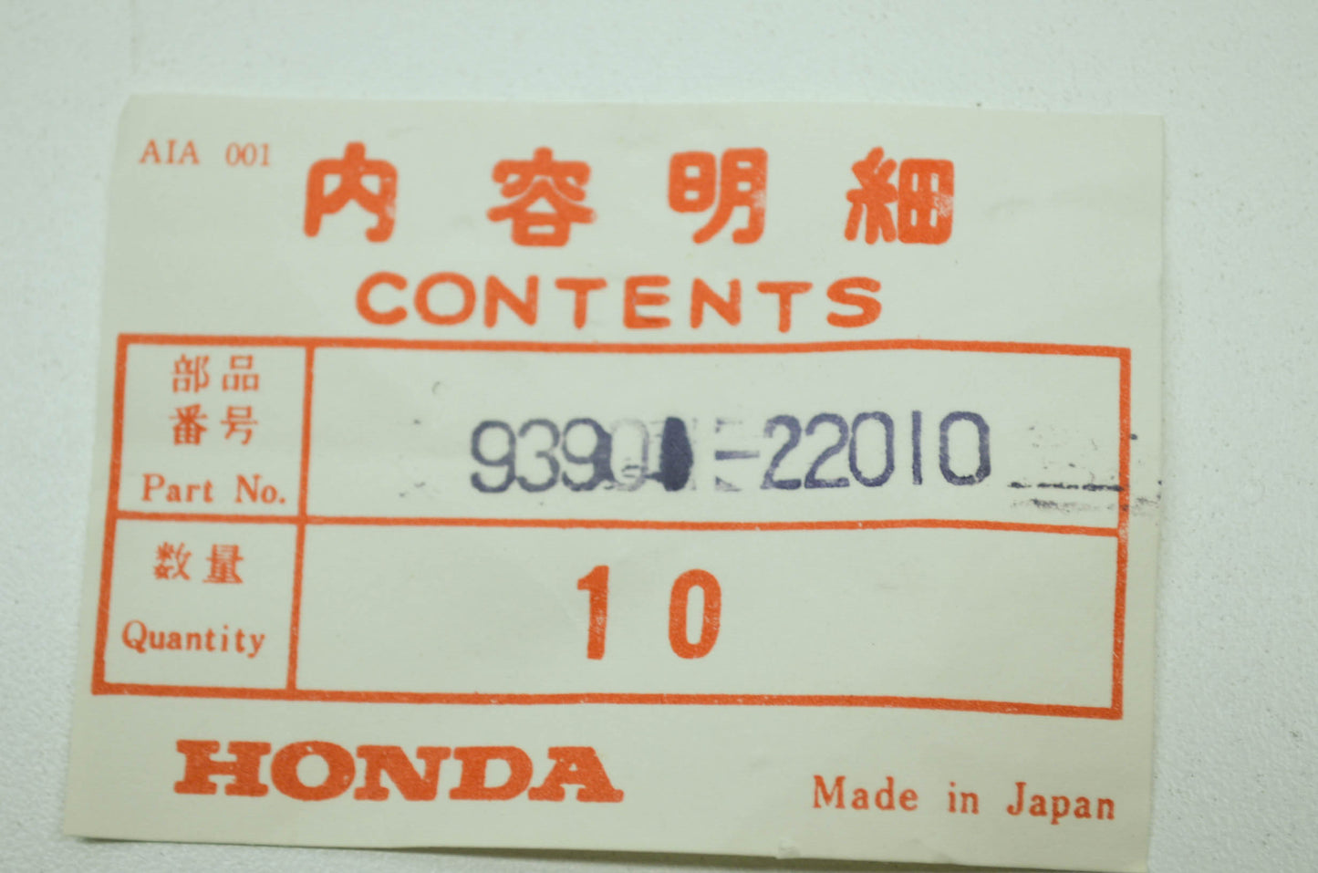 OEM Honda 93901-22010 Tapping Screw (3X6) Qty 5 NOS