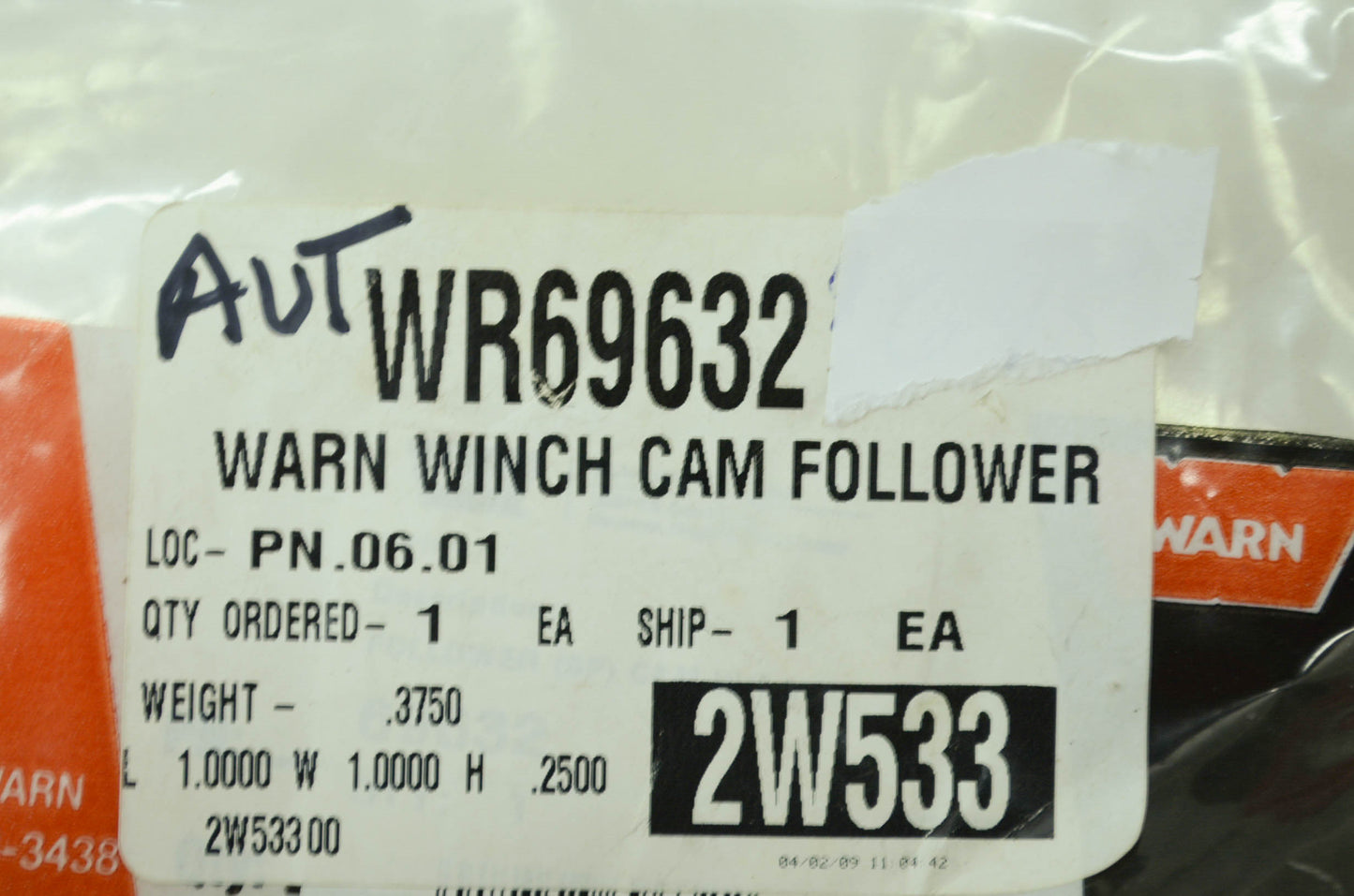 NEW Warn Winch Cam Follower NOS