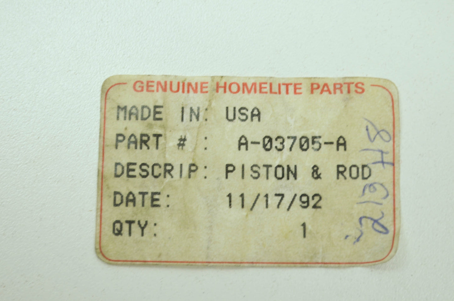 Piston & Rod Assembly NOS