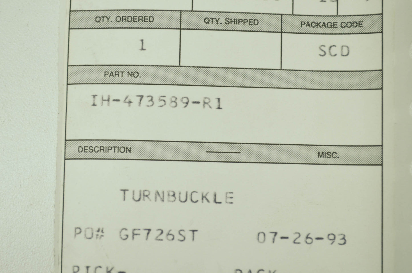 Turnbuckle NOS