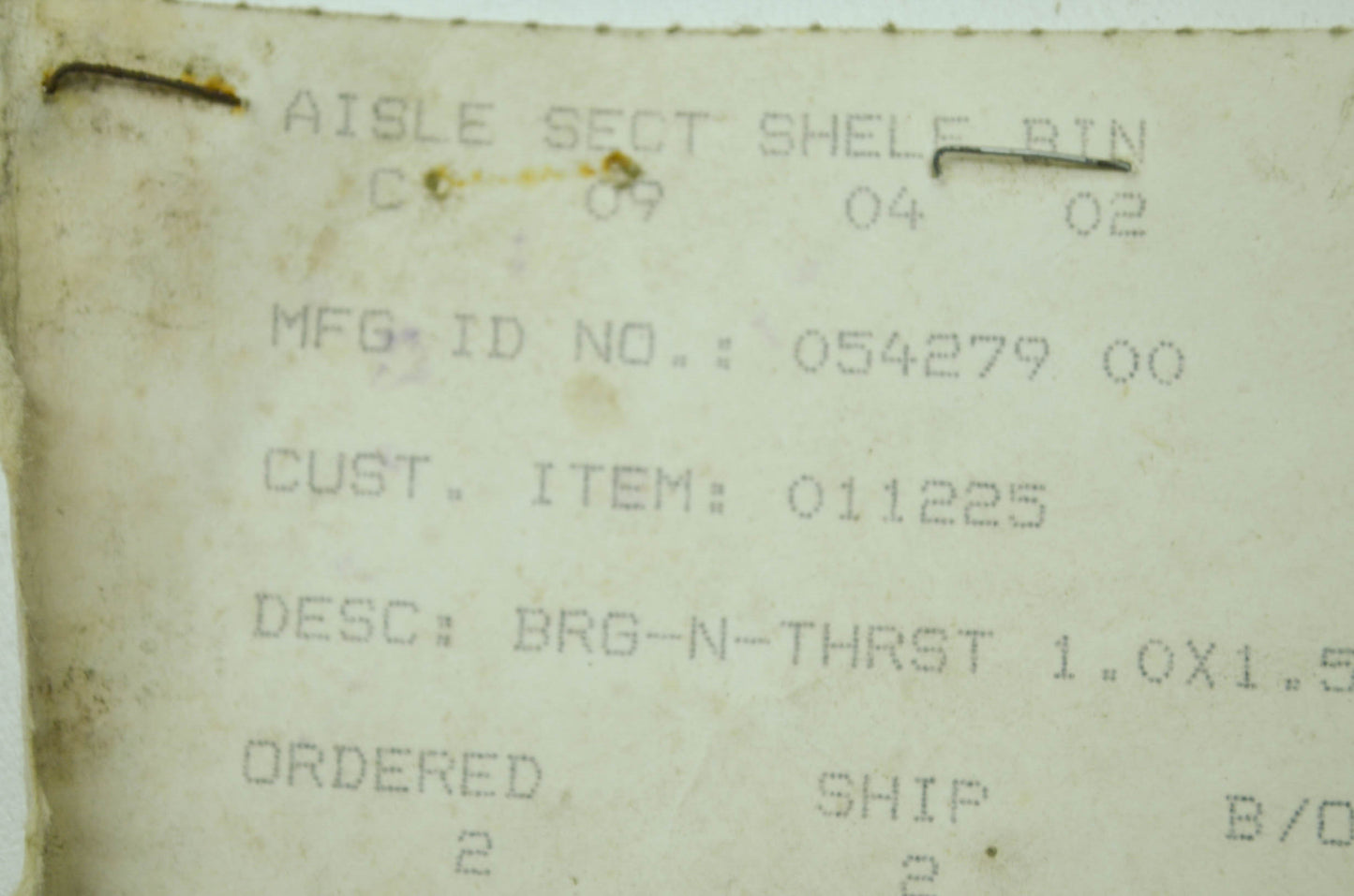 NEW Gravely Thrust Needle Bearing NOS