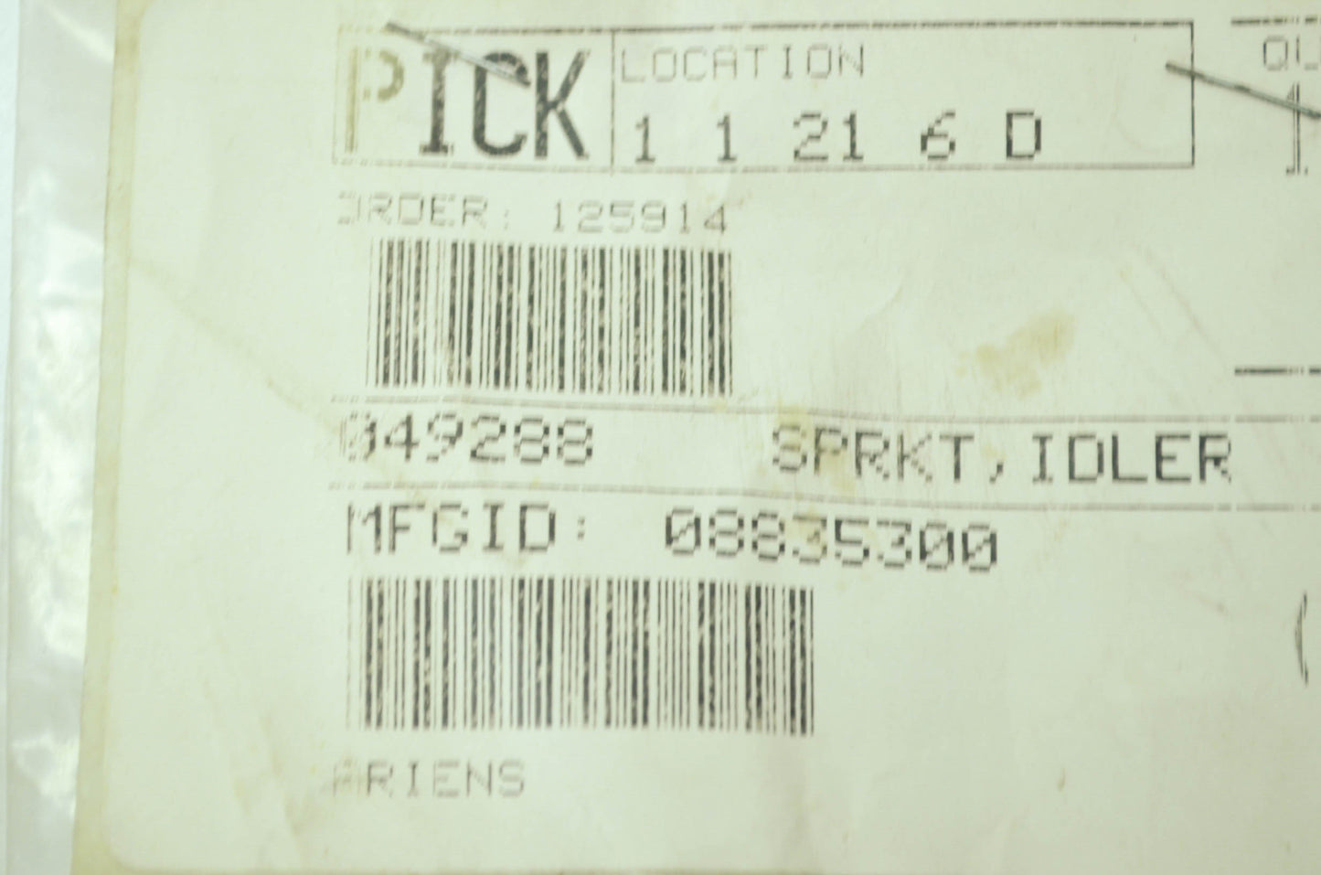 NEW Gravely Idler Sprocket NOS 049288