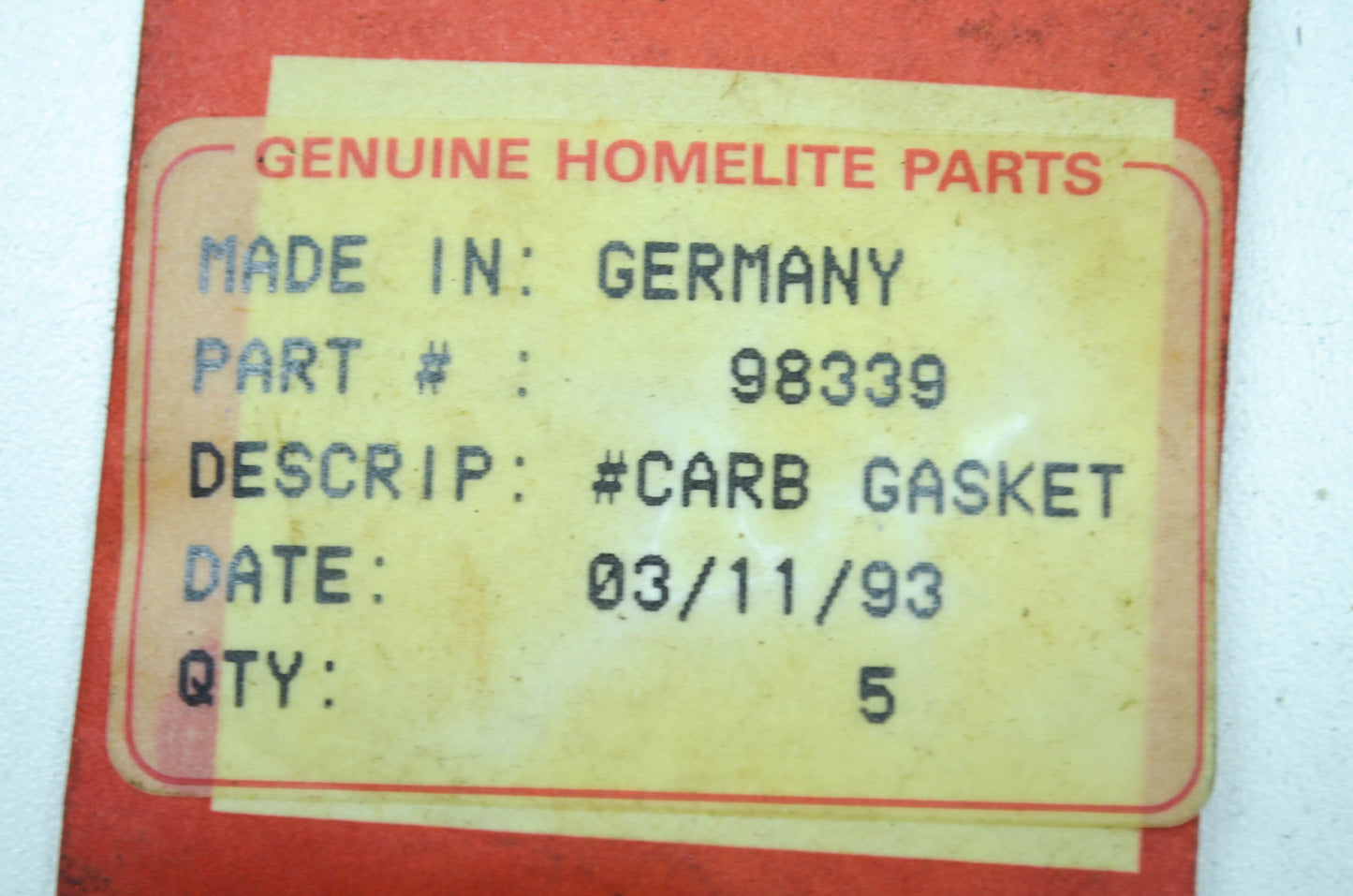 Carb Gasket NOS